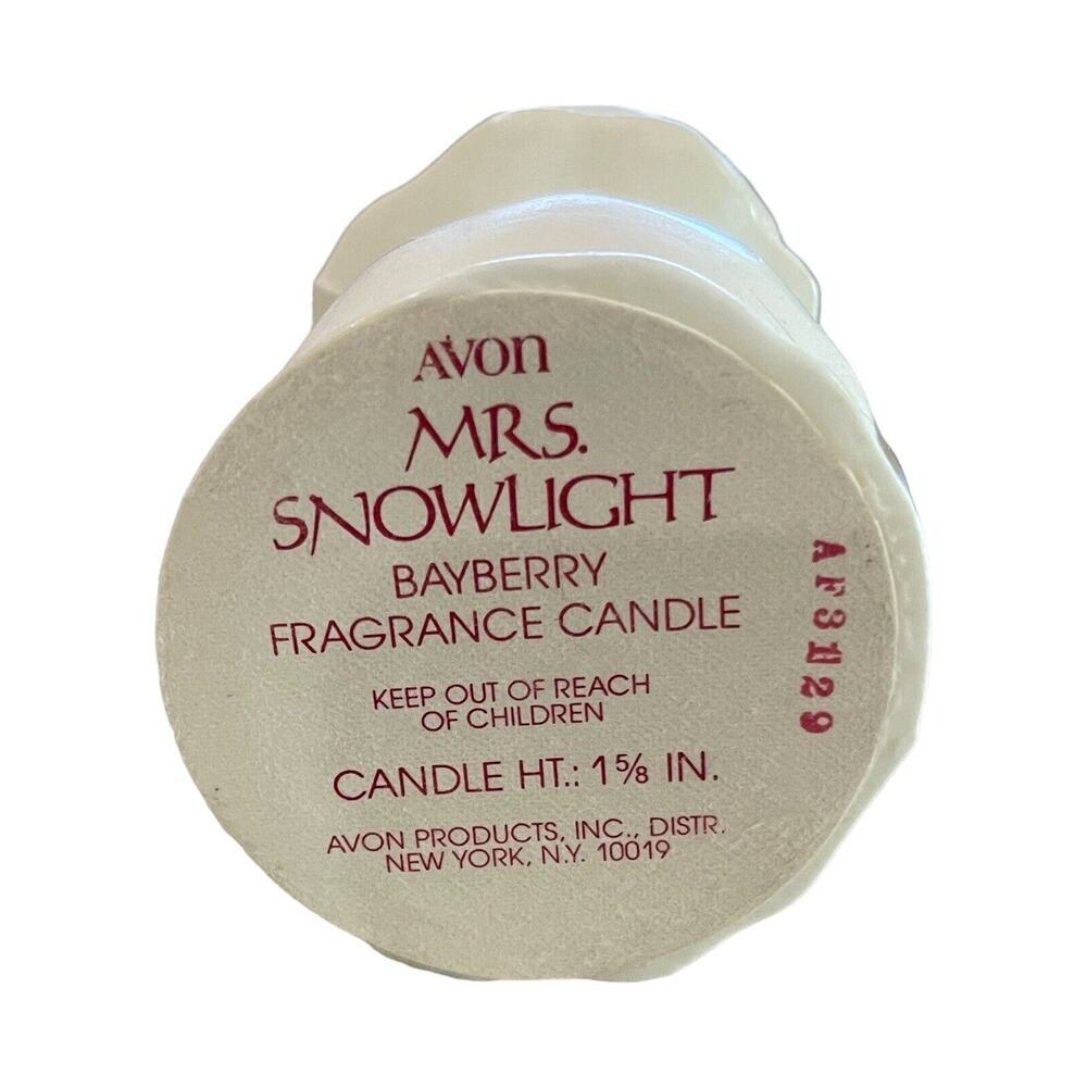 Avon SNOWMAN Christmas Bayberry Fragrance Candle Mrs. Snowlight 5 1/4" Vintage - Picture 7 of 9